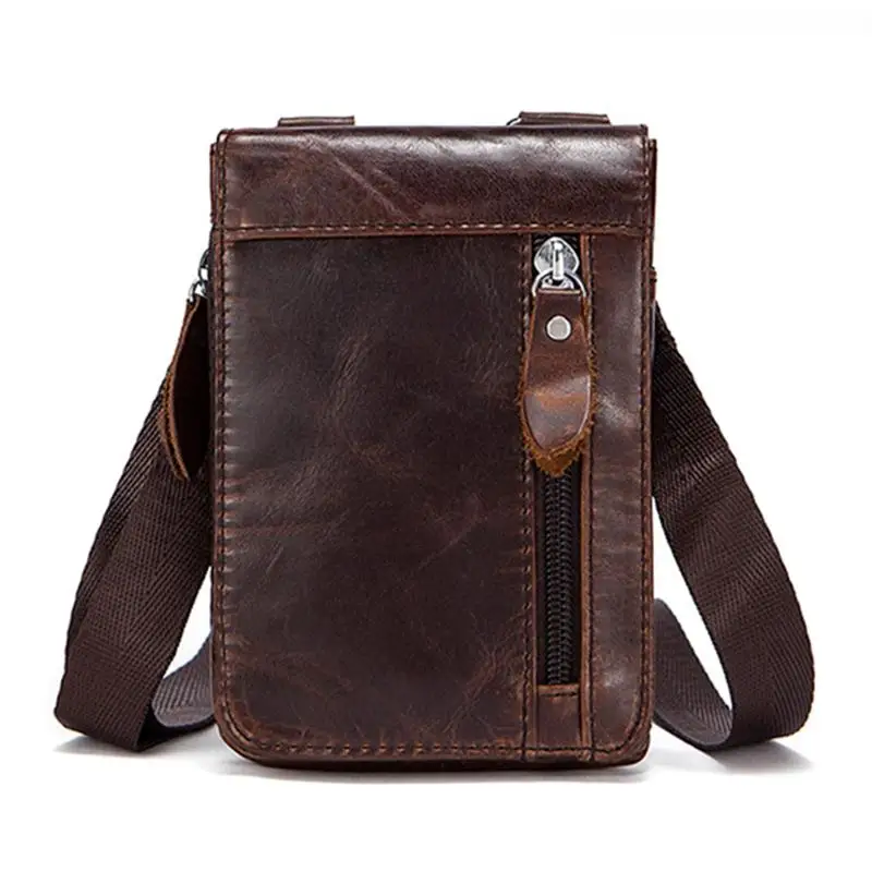 

Luxury Men Bag Genuine Leather 100% Small Man Messenger Bag Zipper Cowhide Business Pocket Shoulder Crossbody Bags for Male Tote