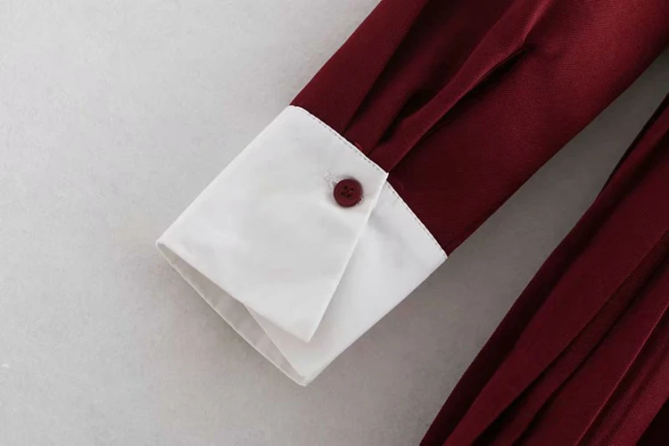 2019 New Basic Midi Dress Women splice Long Sleeve Office Shirt Dress Women spring Autumn Casual Pleated Dresses Female 2019 New Basic Midi Dress Women splice Long Sleeve Office Shirt Dress Women spring Autumn Casual Pleated Dresses Female