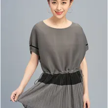 Miyake fold easy show, тонкая футболка, подходящая по цвету, футболка большого размера