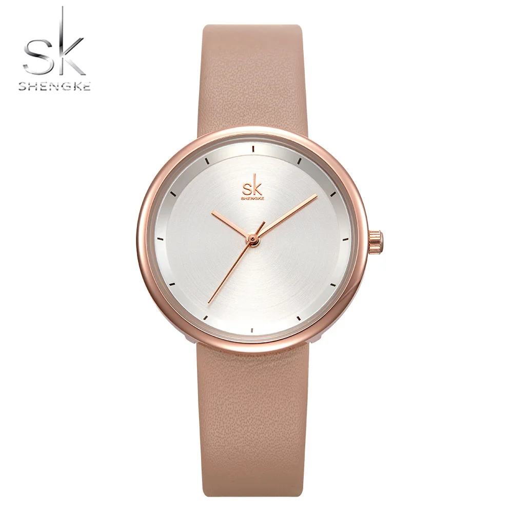 

Women Watches Mixmatch Simple Watch Beige Leather Band Reloj Mujer Classical Dress Watch Women Montre Femme Wholesale Shengke