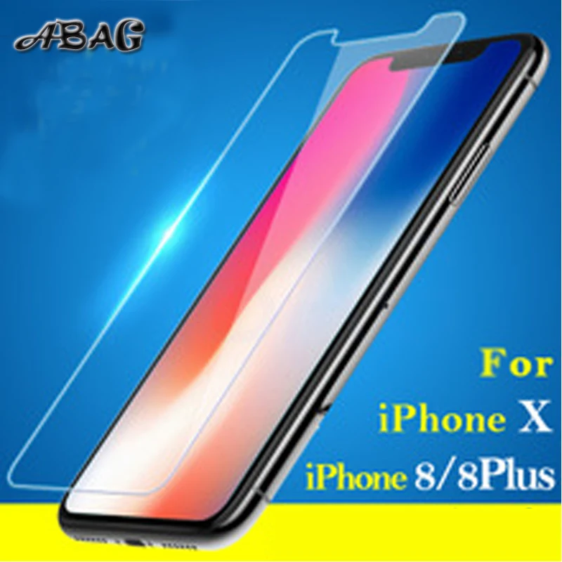 

ABAG Tempered Glass for iPhone X 6 7 8 6PLUS 7PLUS 8PLUS 4 5 5 SE glass Screen Protector Toughened Protective Film