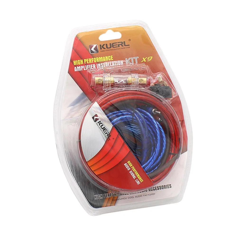 Car Power Amplifier Installation Kit 8 Gauge Automobiles Speaker Woofer Subwoofer Cables Audio Wire Wiring Line with Fuse Suits-in Cables, ...