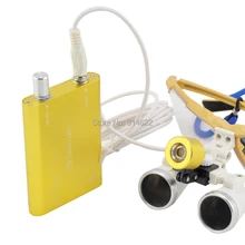 CE 3.5X стоматологические лупы, Хирургические лупы рабочее расстояние 420 мм с светодиодный светильник желтый