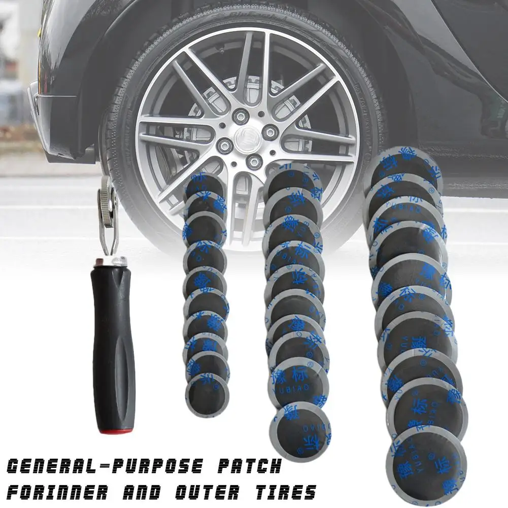 

Car Tire Repair Glue Kit 32/42/58MM With Roller 30PCS Universal Car Motorcycle Tyre Tire Repair Rubber Glues Patch Tool Packet