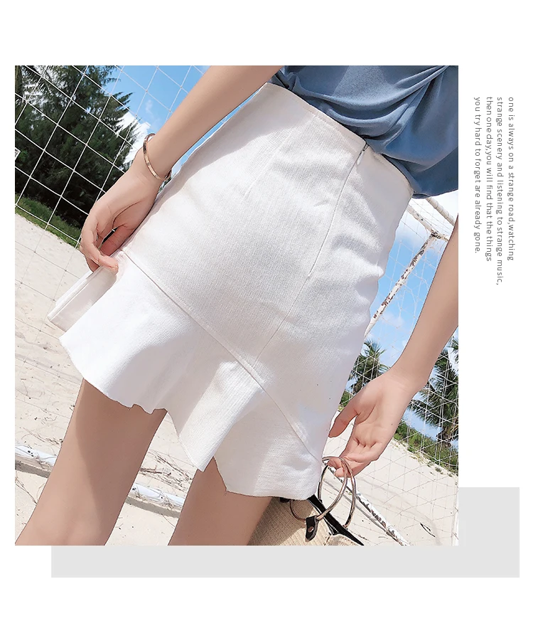 Mishow Белая мини-юбка с оборкой на подоле MX18B1563