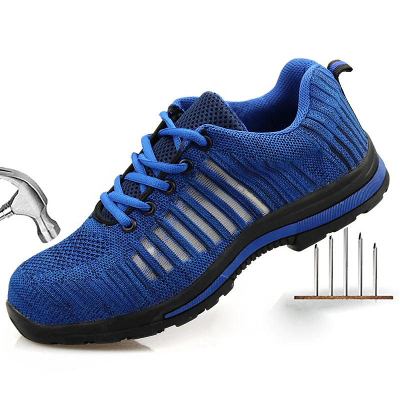

Men's Steel Toe Boots Work Safety Plus Size Outdoor Tennis Breathable Protective Puncture-proof Safety Shoes For Men Sneakers