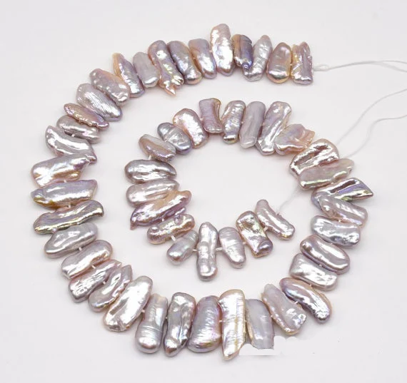 

Biwa Pearl Jewellery,Lavender Freshwater Pearl Loose Beads,Irregular Biwa Pearl String,Center-Drilled Genuine Pearls