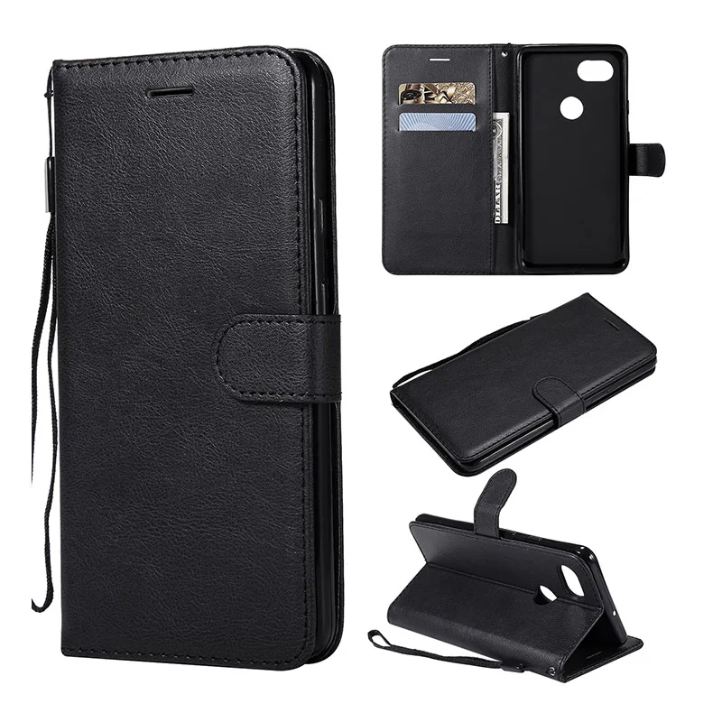 Luxury Plain PU Leather Flip Case For Google Pixel 2 XL Protective Wallet Cover For Google Pixle 2XL With Credit Cards Coque     (7)