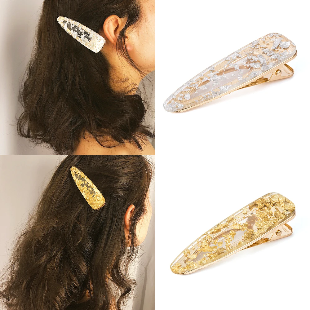 

Hot Women Girls Fashion alloy gold /silver color Water Drop Shape Hairpins Female Hair Styling Accessories F029