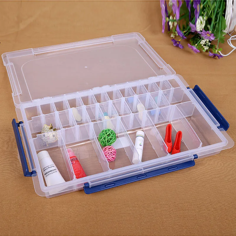

Plastic Storage Compartment Transparent Plastic Box Fishing Tackle Jewelry Earring Beads Storage Container Bin
