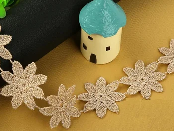 

Type-2 20 Yard 35mm Purl Embroidered Flower shape Lace Cotton Fabric Trim For Sewing Apparel DIY Bridal wedding Doll Cap
