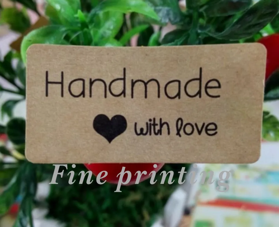 

Hand made With LOVE Scrapbooking Kraft Paper Labels Envelopes Stickers and Gift Packaging Seal Seals Sticker 1 Lot =200 Pcs