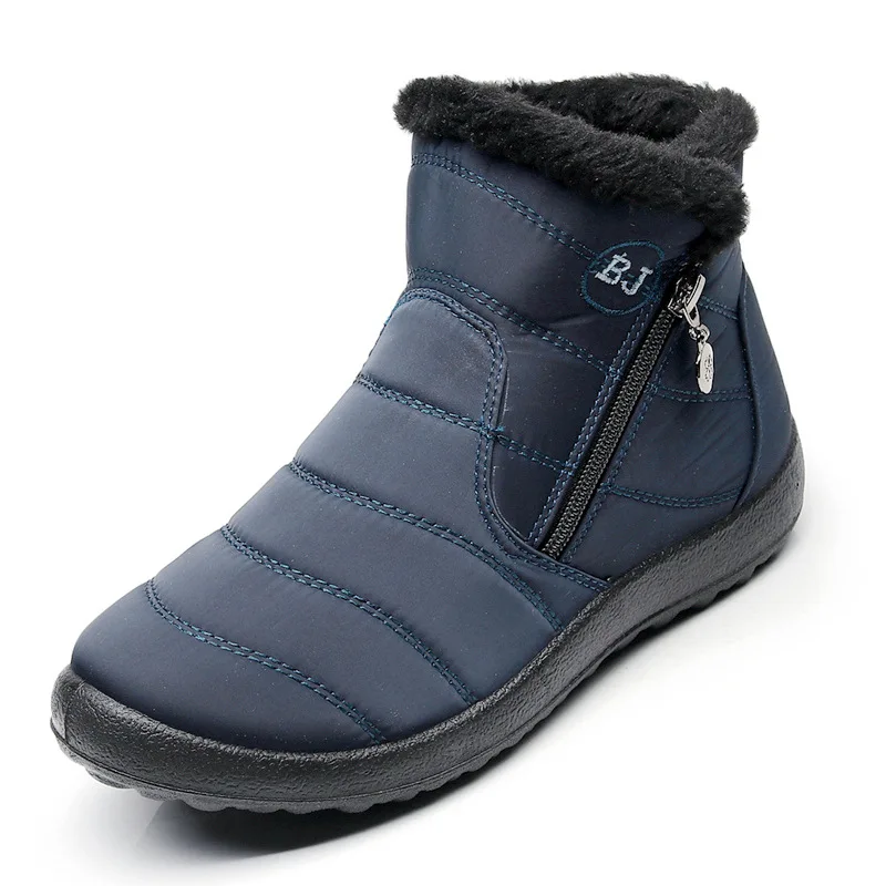 

Fashion New Winter Women's Boots Warm Women's Tube Snow Boots Thick Plush Waterproof Casual Zipper Cotton Boots Plus Size 35-43