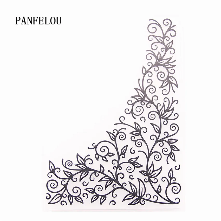 

PANFELOU Vines around the corner Embossing folders Plastic For Scrapbooking DIY Template Fondant Cake Photo Album Card Making