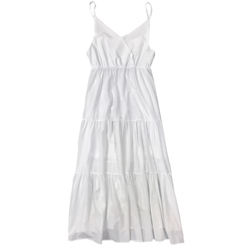 

B2719 new Korean version women's wear summer 2019 fashion will be fitted with sweet v-neck lotus leaf edge dress cheap wholesale