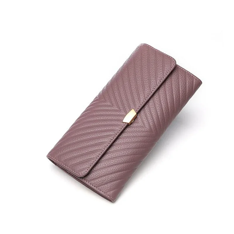 LOMANTINA женский длинный кошелек женские кошельки Высокое качество Роскошные Натуральная кожа женский бренд Hasp Девушки Телефон кошелек - Цвет: 8039 Purple