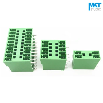 

100Pcs 22P 3.5mm Pitch Double-Deck Right Angle Pin Male Pluggable PCB Electrical Screw Terminal Block 2x11P