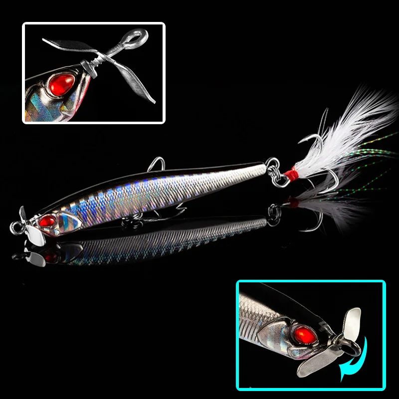 Proleurre Пропеллер для модели Minnow приманки ловли рыбы 100 мм 12 5g опускается на дно