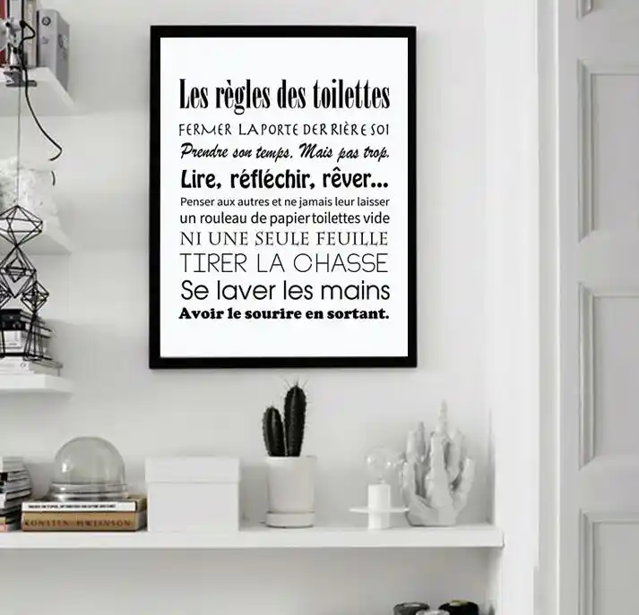 1 Piece French Toilet Rules Canvas Art Print Poster Home Bathroom Canvas Painting Poster France Wall Art Decor Unframed Painting Calligraphy Aliexpress