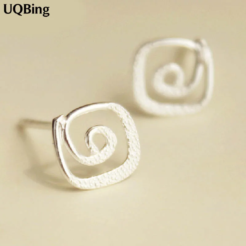 Женские серьги гвоздики из серебра 925 пробы с начесом|jewelry earring box|jewelry palladiumjewelry box