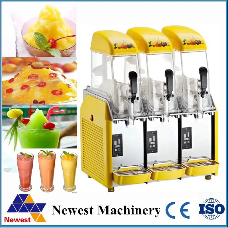 36L Best Price Commercial Slush Machine With 3 Bowl, Stainless Steel