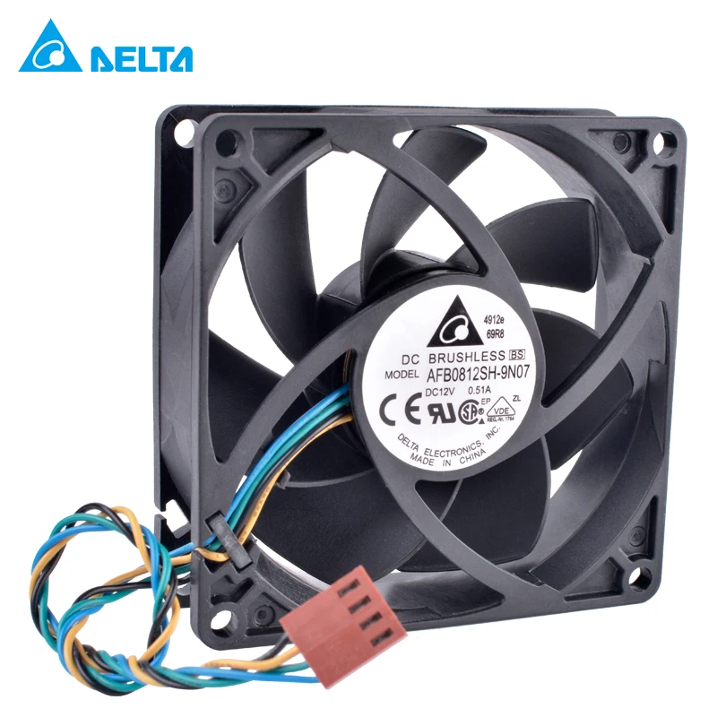 

DELTA AFB0812SH-9N07 8cm 80mm fan 8025 12V 0.51A Computer motherboard CPU 4-wire 4Pin PWM high volume air cooling fan