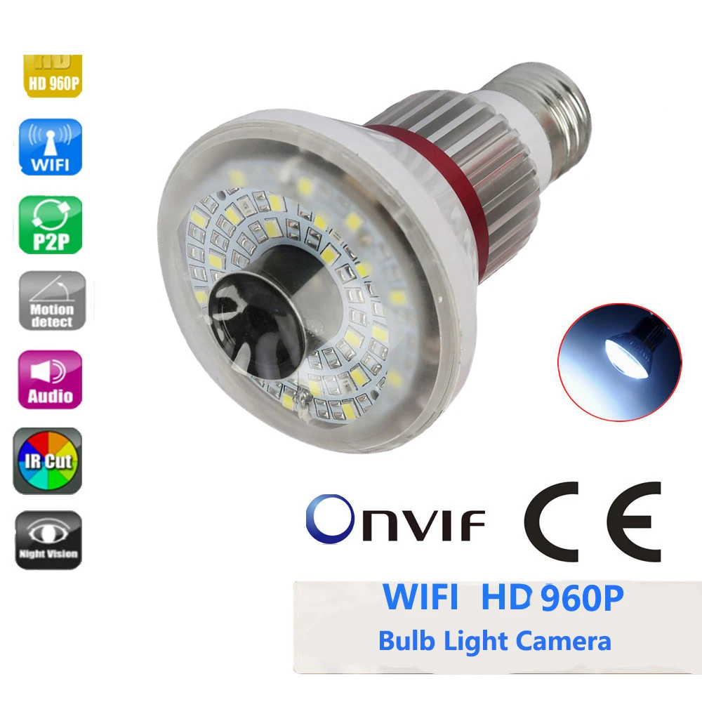HD 960P Bulb light Camera Indoor Home Camera Wireless IP Security Surveillance System IR Night Vision P2P IP Network