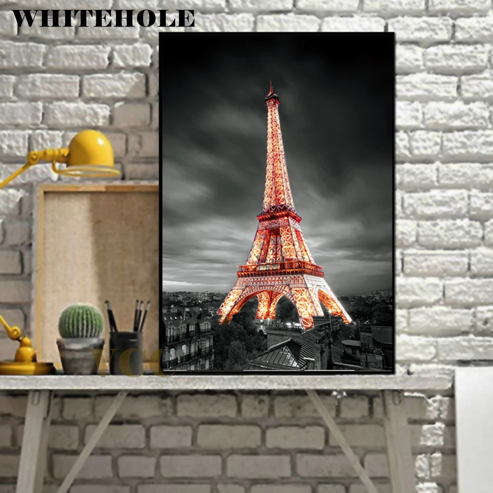 

Wall Art Canvas Painting Paris Eiffel Tower Picture Posters and Prints Poster Wall Pictures For Living Room Home Decor