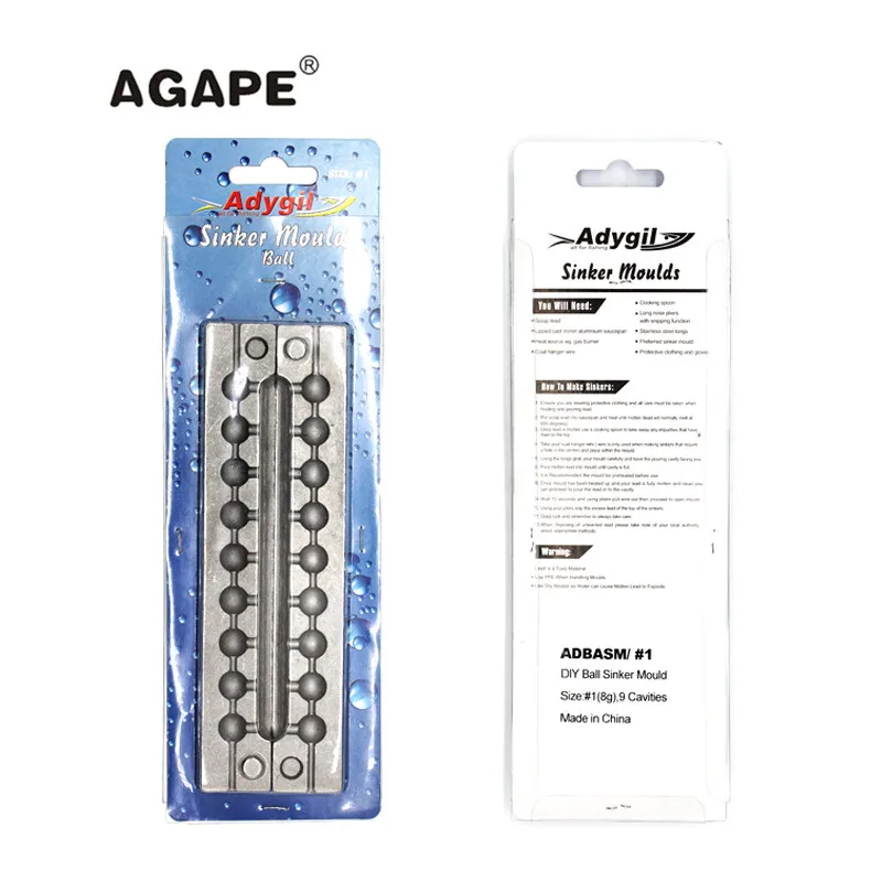 Agape DIY рыболовные шарики грузила пресс форма ADBASM/#1 8g 9 полостей|Рыболовные снасти| |