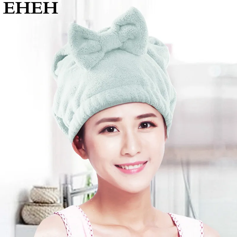 EHEH Shower Cap Dry Hair Hat Absorbent Adult Cute Bath Towel Package Hooded Women Quick-drying Hair Turban Turban Shampoo Towel