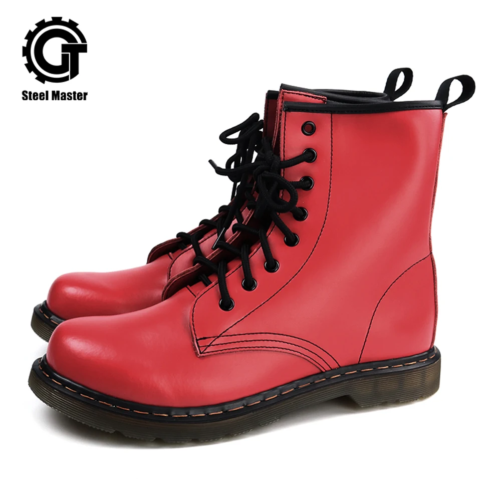 

Women Shoes Ankle Boots Winter Motorcycle Military Gothic Leather Waterproof