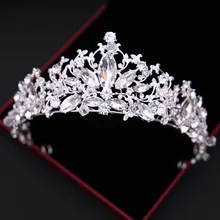Новая серебряная Роскошная корона принцессы со стразами ручной работы Хрустальная корона невесты Стразы свадебная диадема королева свадебные аксессуары для волос