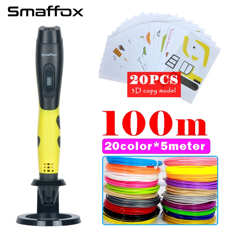 

original smaffox 3D pen 100meter PLA filament 20pcs copy mode,oled display,3D printing pen kids diy drawing pen creative gift