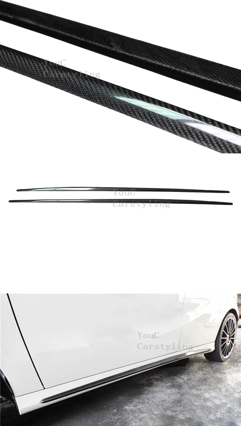 Карбоновое волокно OEM стиль боковая юбка бампер губы для Mercedes A класс W176 CLA класс W117 A45 cl45 AMG пакет 2013-подарок