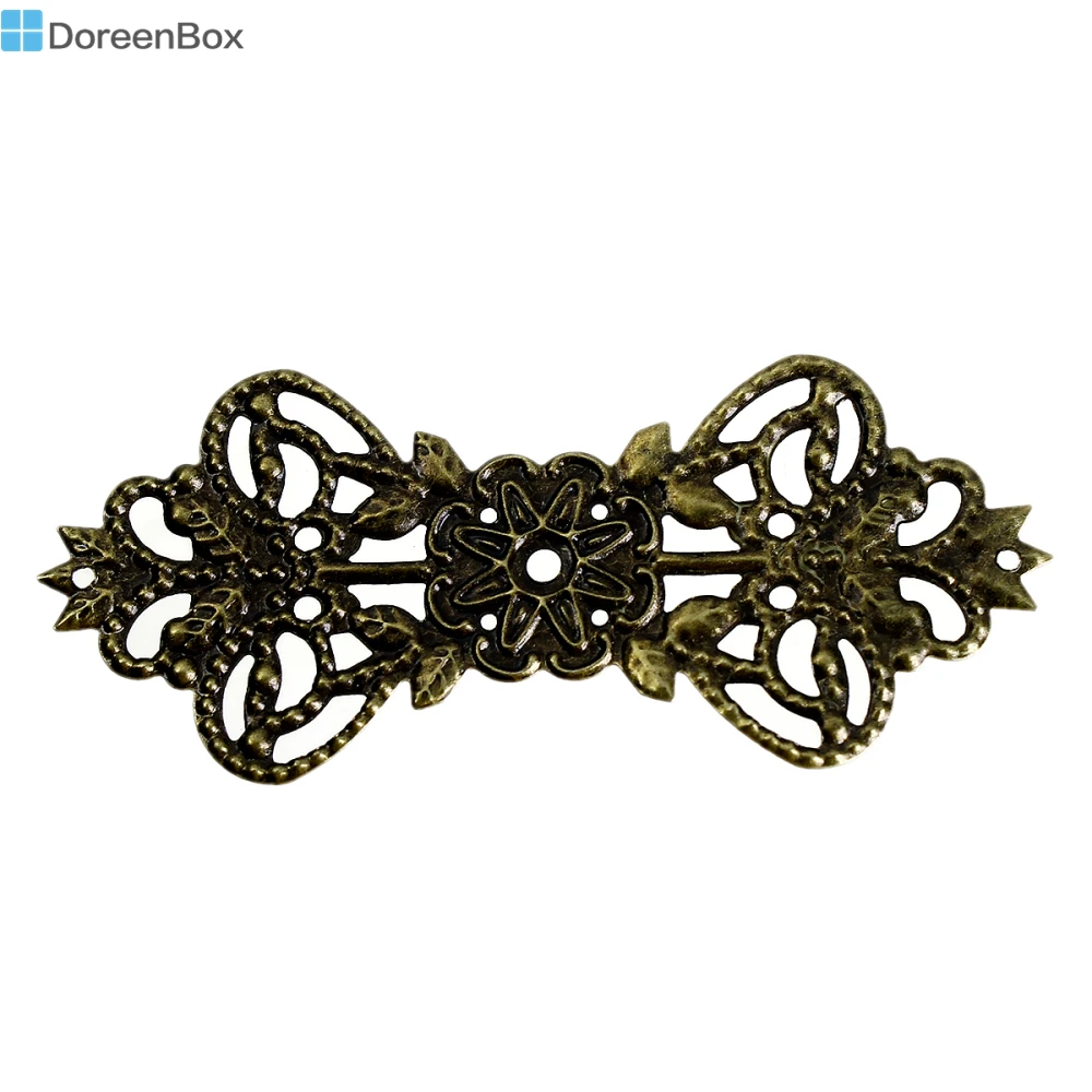 

Lovely Jewelry! 30 Bronze Tone Filigree Flower Wrap Connector 7.4x3.1cm (B13810)