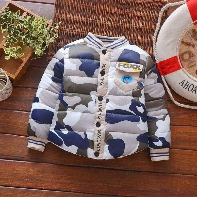 New Baby Boy Cotton Coat Infant Thickness Autumn Winter Infant Camouflage Jacket Baby Coat