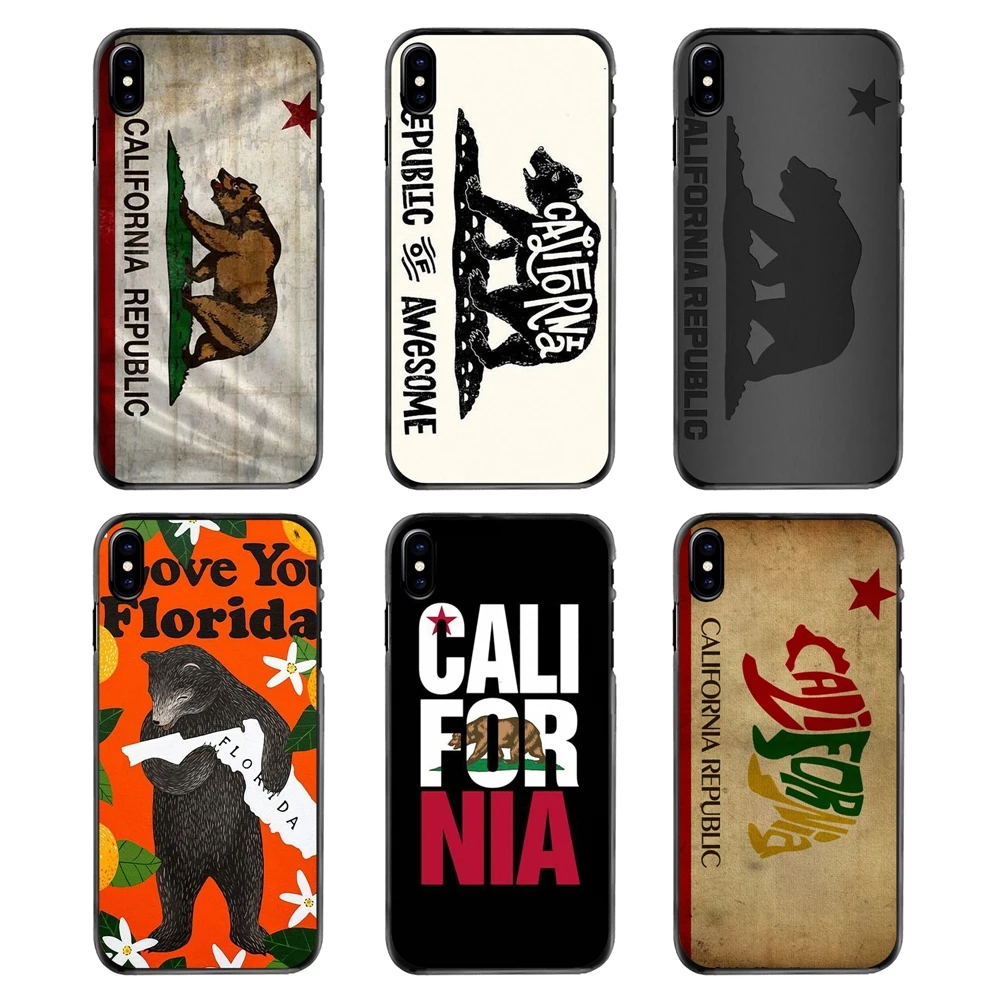 Для iPhone 4 4S 5 5S 5C SE 6 6S 7 8 Plus X XR XS Max iPod Touch California Республика штат медведь флаг баннер