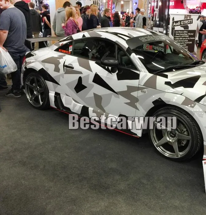 Large pixel camouflage vinyl wrapping Car arctic camo style covering covers APA VIVID 3m ppf tpu (3)