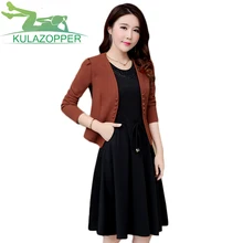 Plus Size 2018 New Women’s Spring Formal Occasions Suits Dresses Thickening Two-piece Equipment Female Bottoming Dress Lx235