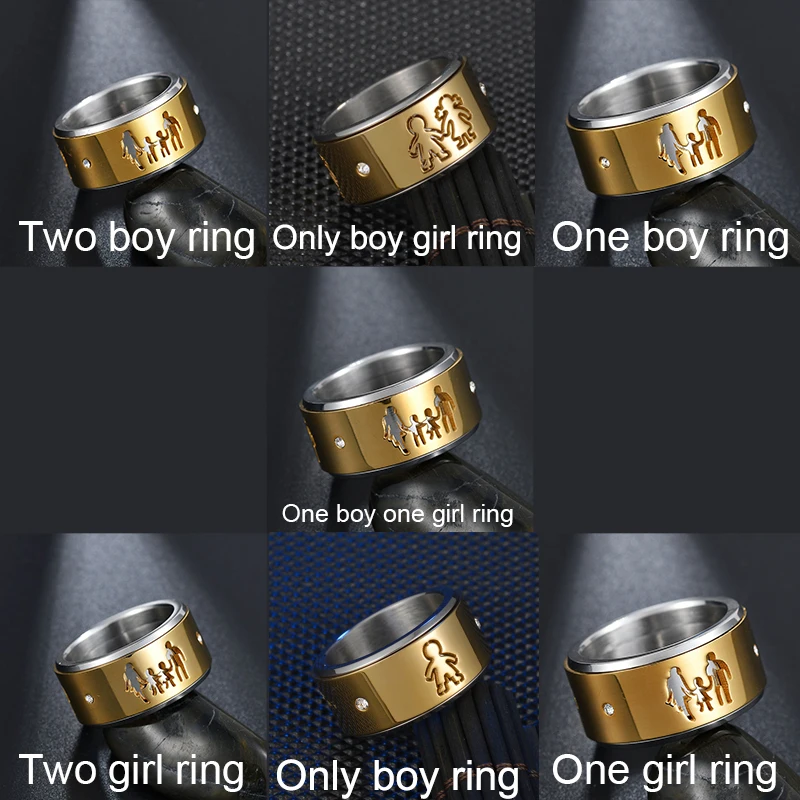 Nextvance семейное кольцо из нержавеющей стали для мальчиков и девочек, кубический цирконий, широкий диапазон, вращающееся кольцо для женщин и мужчин, подарок, Прямая поставка
