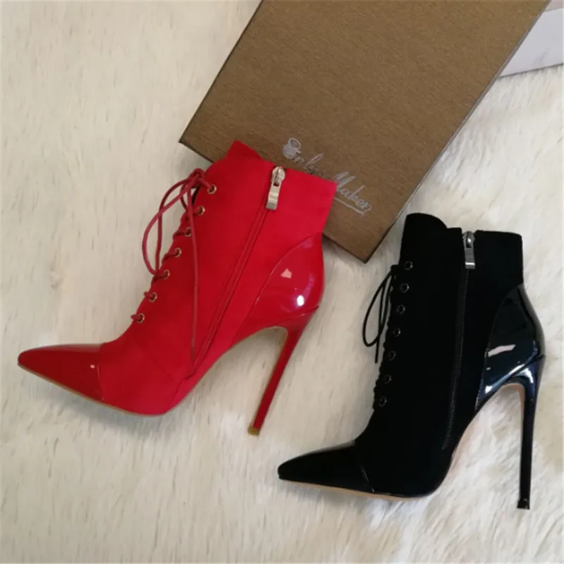 red stiletto ankle boots