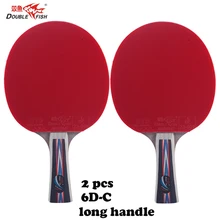 2 шт двойные рыбки 6 звезд 5 слоев карбоновые деревянные ракетки для настольного тенниса весла с сумкой чехол Быстрая атака петля для всех игроков