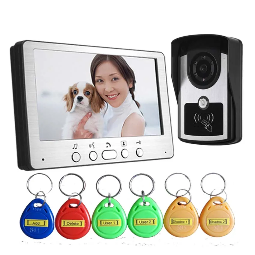 SmartYIBA видео дверной звонок " дюймовый монитор проводной видеодомофон дверной телефон система RFID камера доступа для домашней безопасности - Цвет: 815FCID11