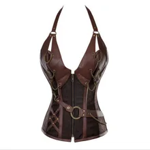 Halter Gothic Steampunk Corset Sexy Steel Boned Corset Gothique Clothes Steampunk Dress S-6XL