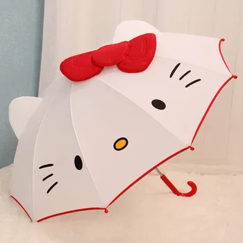 

Long Handle Creative Lovely Cartoon Hello Kitty Children Anime Umbrella Kids Girl Cute Umbrella Baby Student White Umbrella Z518
