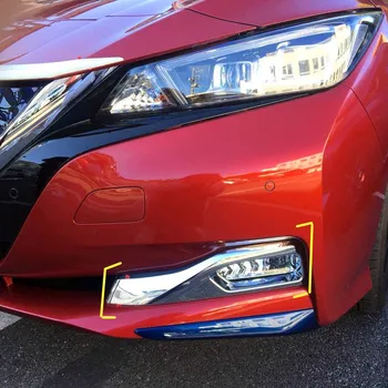 

ABS Chromed Exterior Front Fog Light Lamp Frame Cover Trim 2pcs For Nissan Leaf 2018