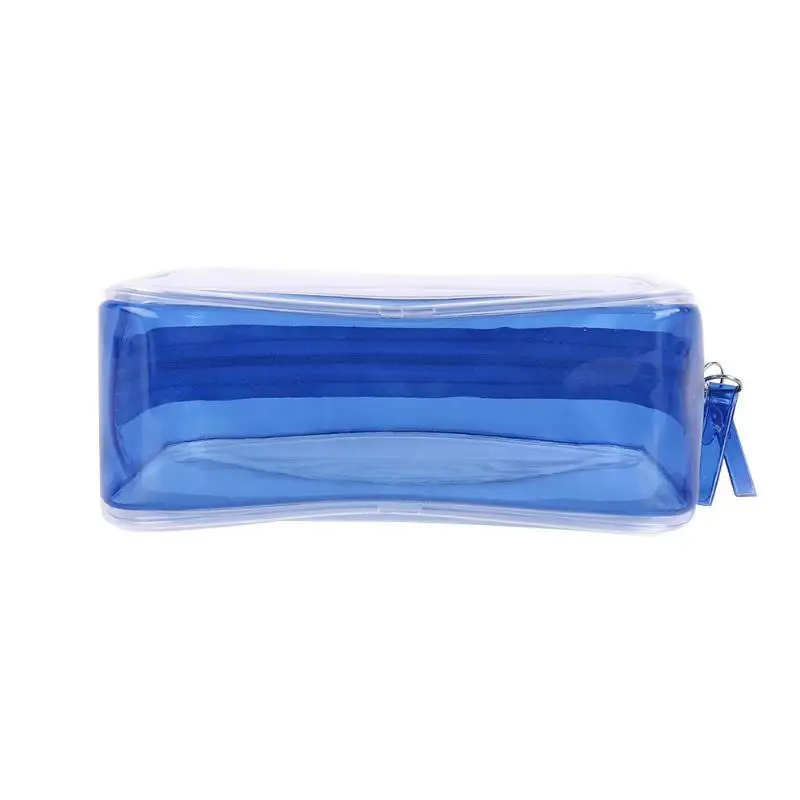 Синяя водонепроницаемая ПВХ женская прозрачная сумка для хранения косметики большая емкость дорожная моющаяся косметичка для молодых девушек