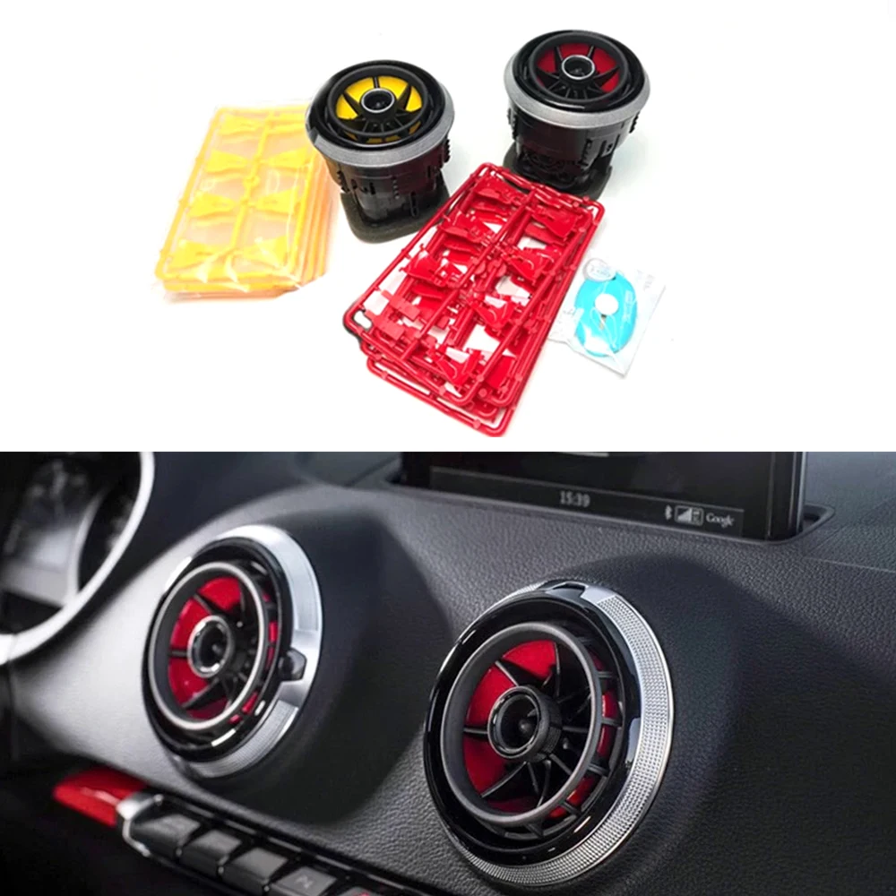 

JEAZEA Red Yellow Pre-facelift Car Styling Air Condition AC Vent Outlet Blade Cover Replace For Audi A3 8V 2014 2015 2016