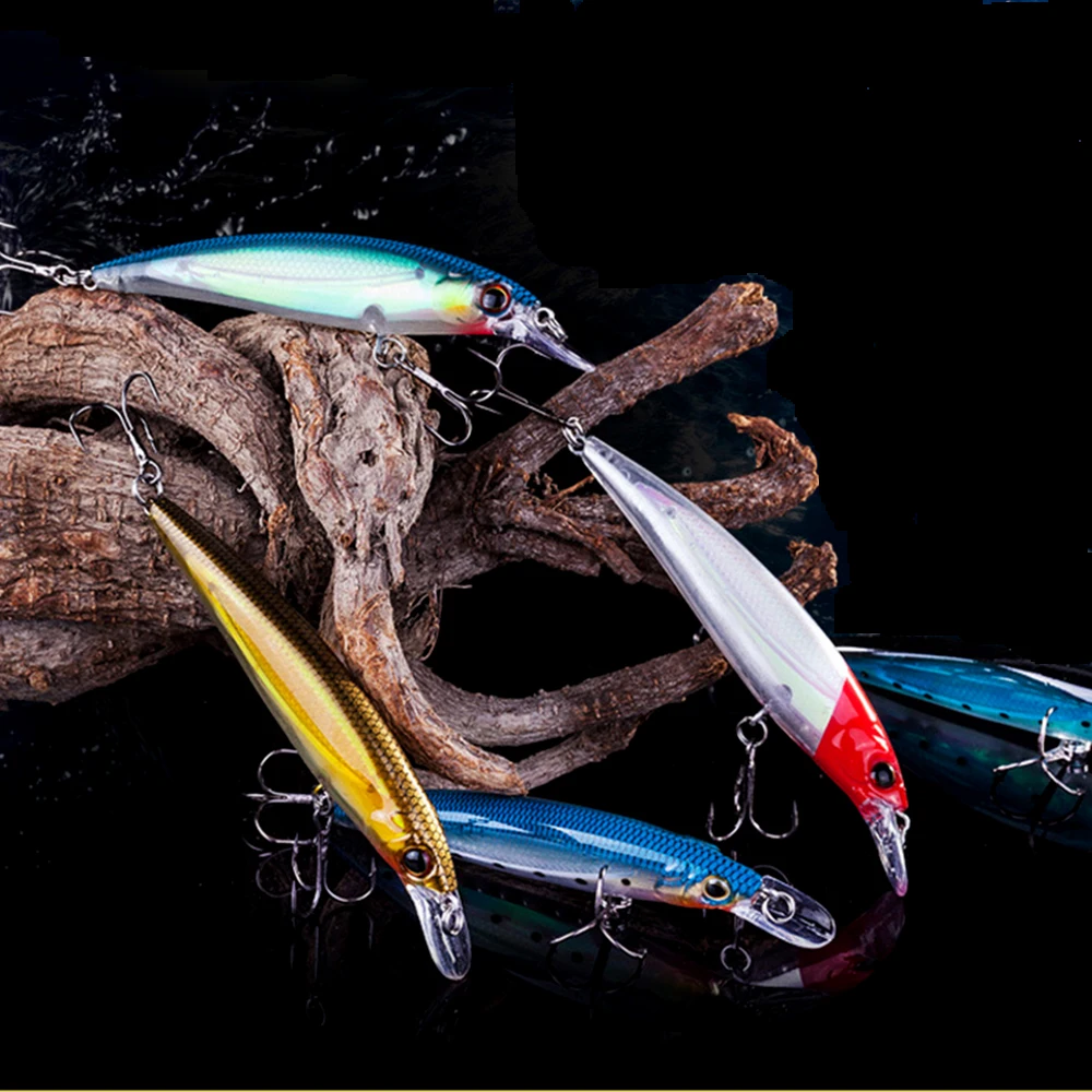 1 шт., рыболовная приманка, 3D глаза, плавающий лазер, гольян, жесткие воблеры, кренкбейт, пластиковые приманки, Pesca Isca, 11 см, 13,5 г