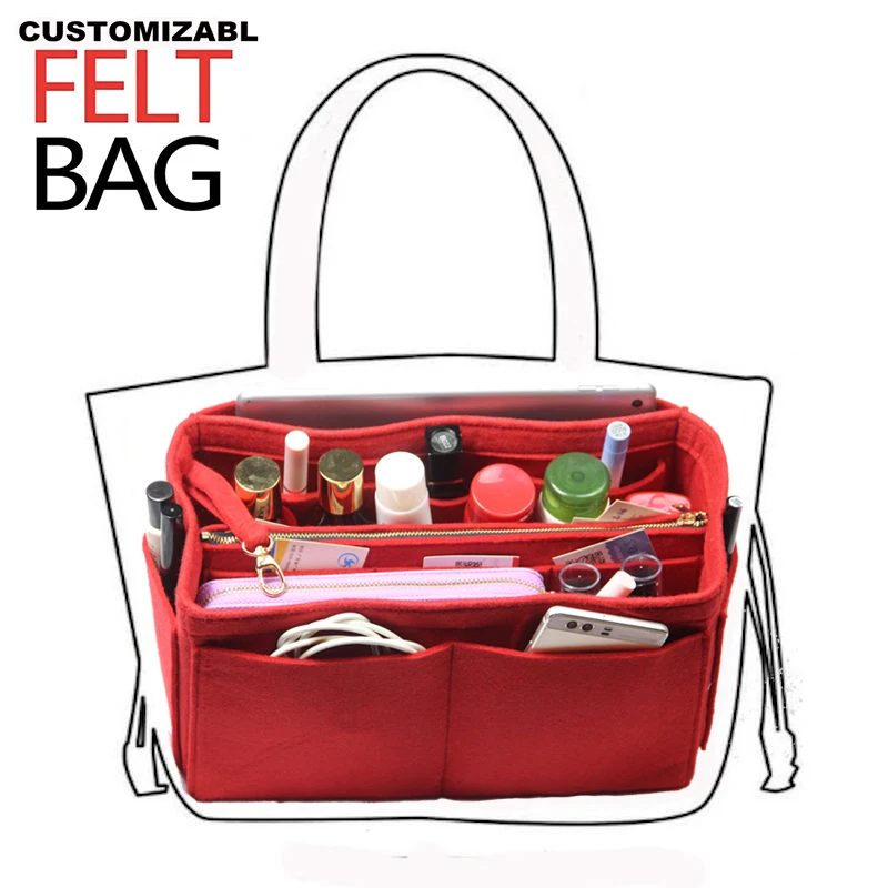 Factory Customizable Felt Handbag Organizer Bag In Bag Tote Organizer (w/Detachable Zip Pocket) Neverfull Speedy Insert Diaper Factory Customizable Felt Handbag Organizer Bag In Bag Tote Organizer (w/Detachable Zip Pocket) Neverfull Speedy Insert Diaper